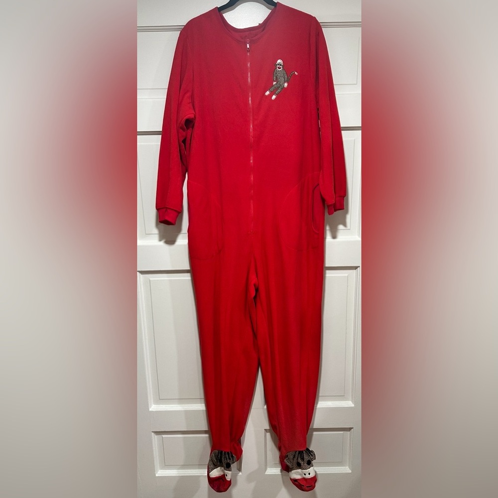 Nick & Nora  Red monkey Sleepwear Onesie‎ size XXL